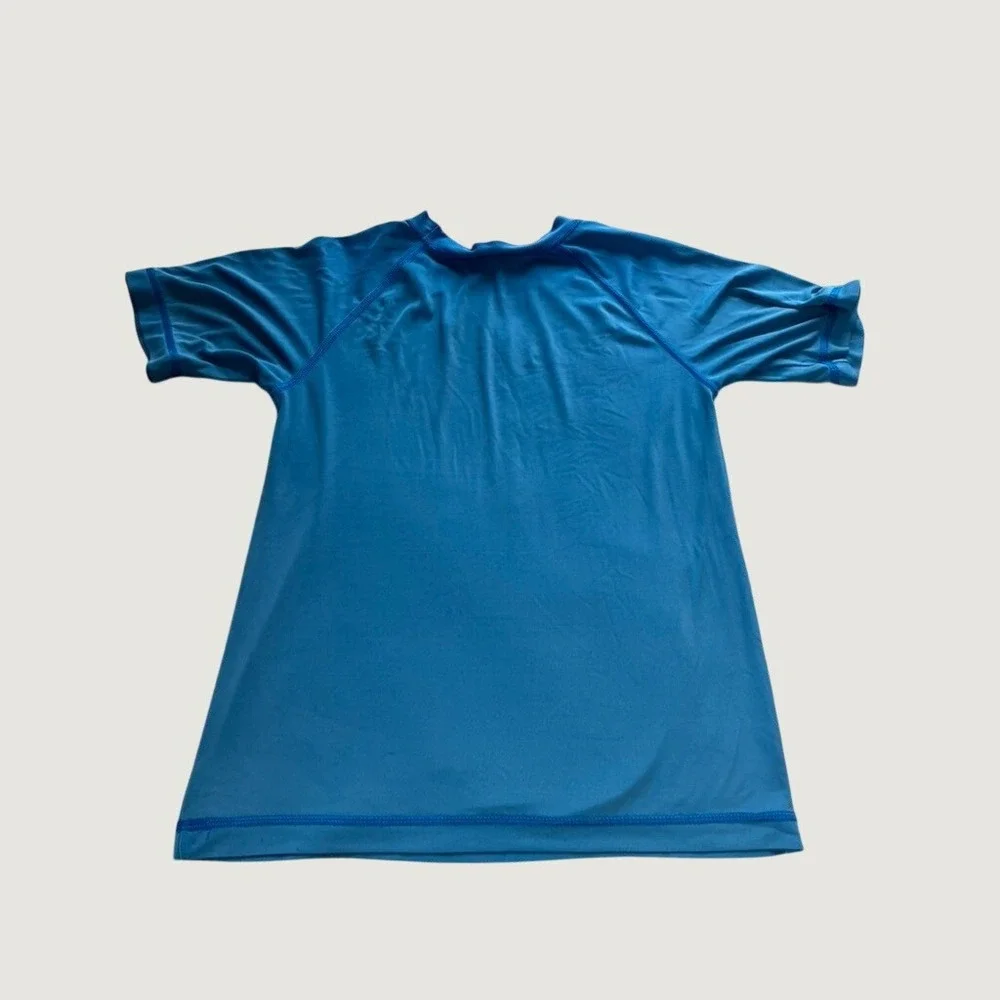 Hanna Andersson Kids Blue Short Sleeve‎ Rash Guard Swim Shirt Top Raglan 6-7
